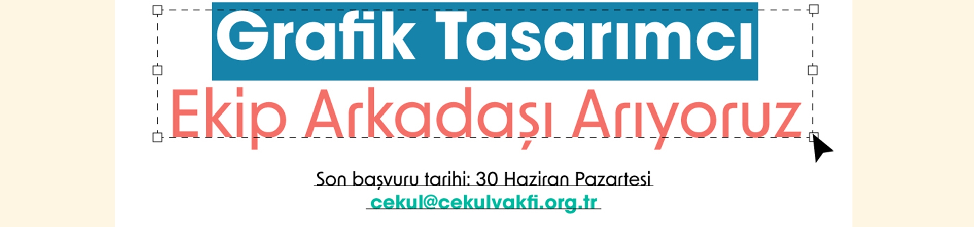 ÇEKÜL Vakfı grafik tasarımcı arıyor!