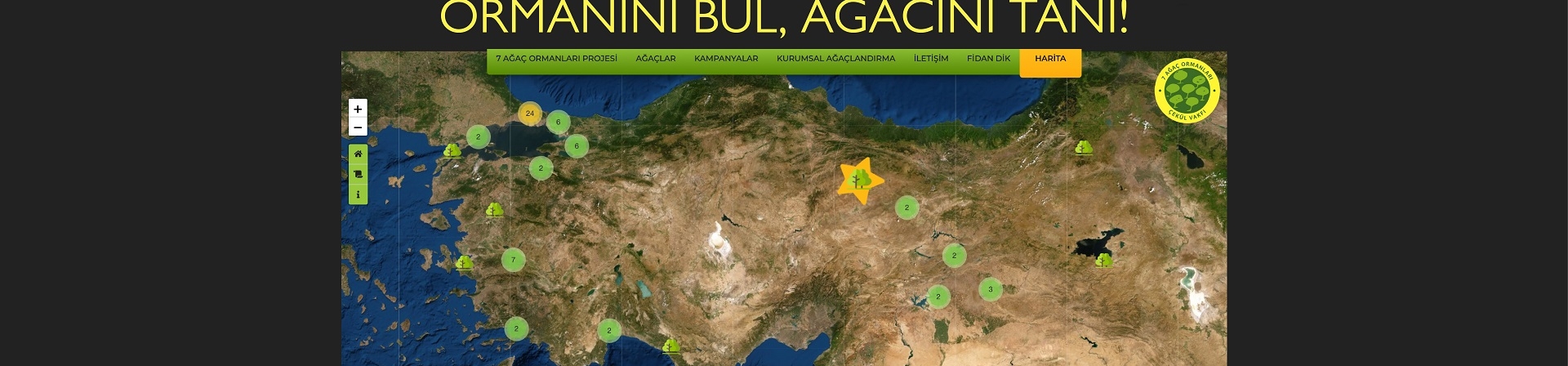 7 Ağaç Ormanları Dijital Haritada