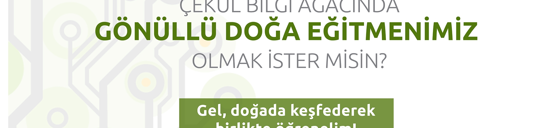 ÇEKÜL Bilgi Ağacı Gönüllü Doğa Eğitmenlerini Arıyor!